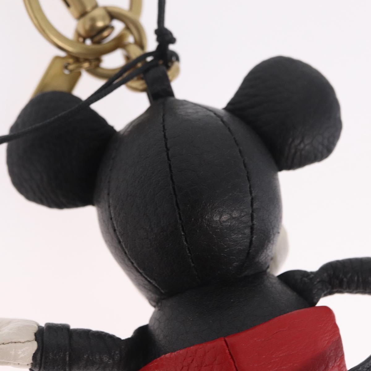 Coach Key Holder Leather Disney Collaboration Black Gold Auth 215217M