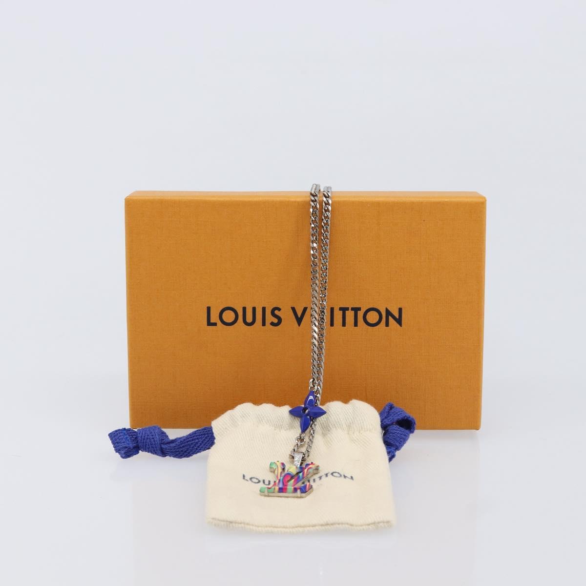 LOUIS VUITTON Collier LV Psychedelic Necklace Silver MP3353 LV Auth 215218M