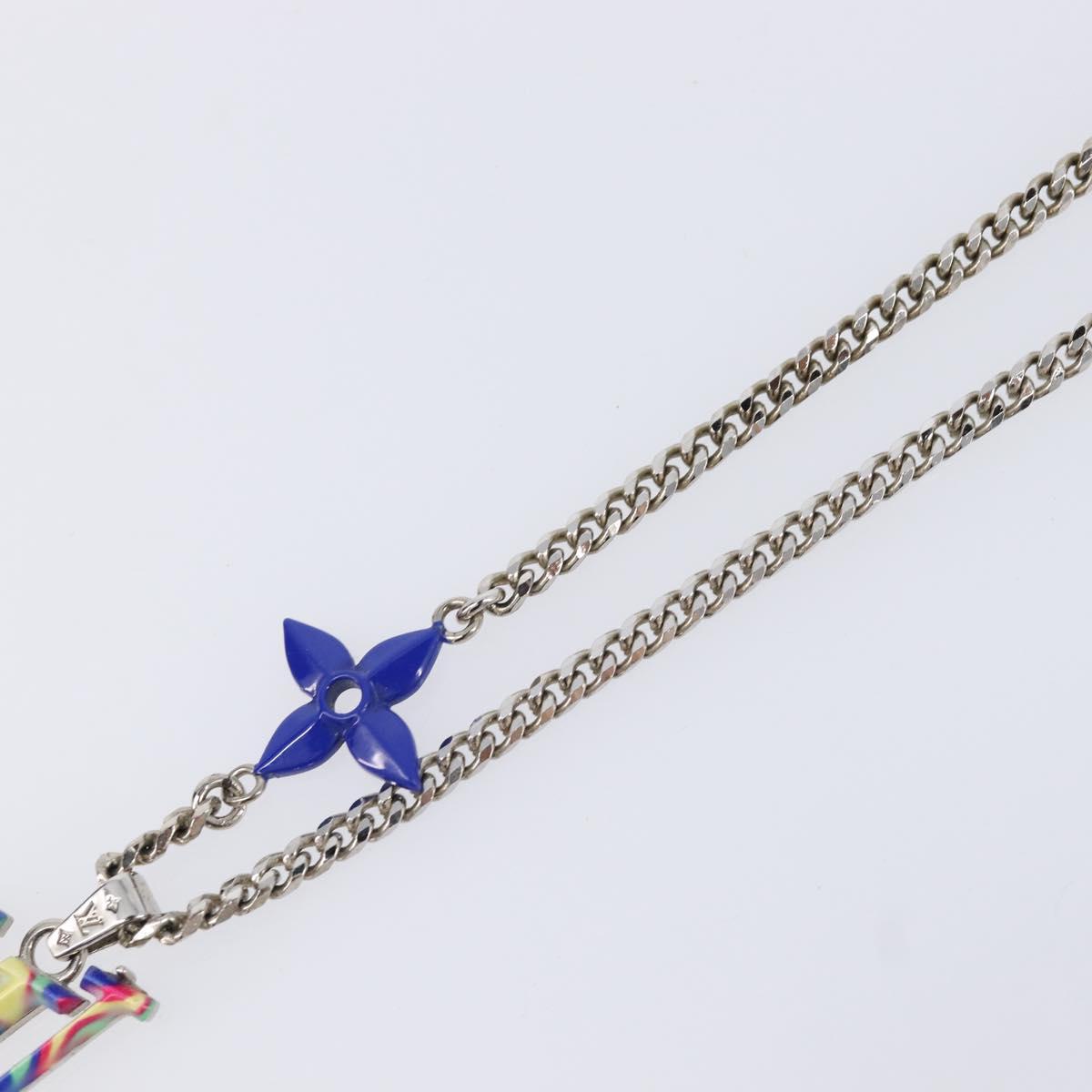 LOUIS VUITTON Collier LV Psychedelic Necklace Silver MP3353 LV Auth 215218M