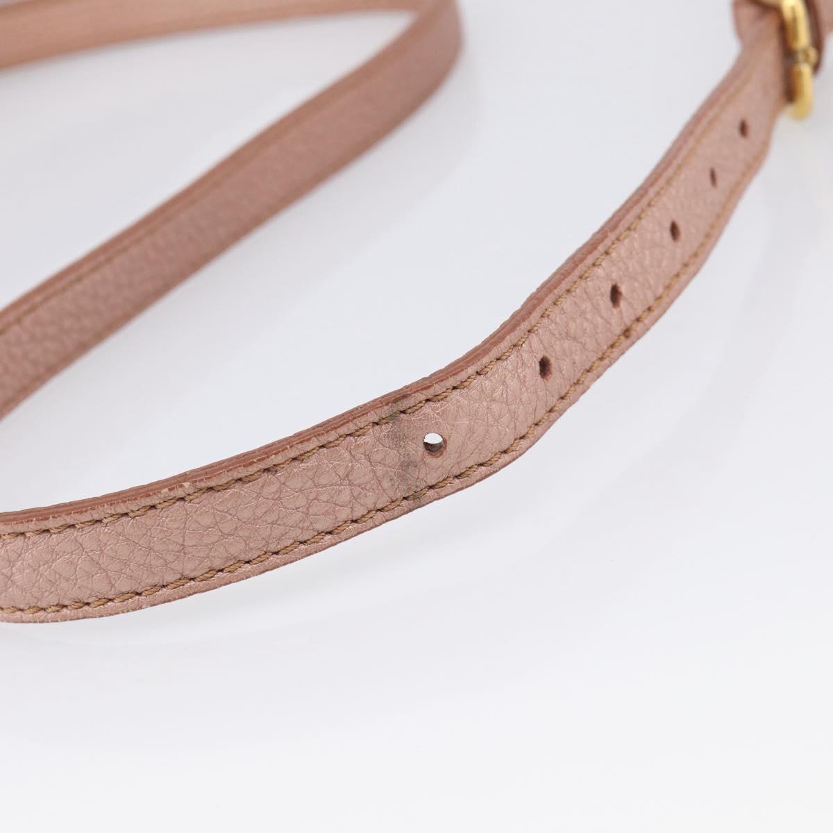 FENDI Celeria Shoulder Bag Leather Pink Gold 8BT200 Auth 215359A