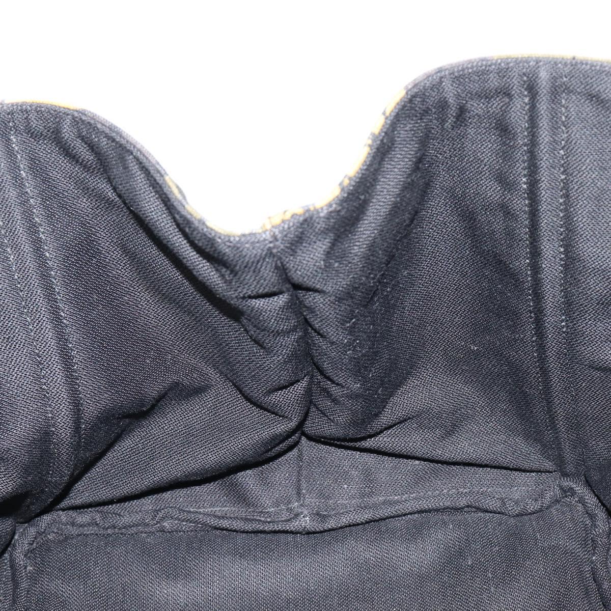 PRADA Canapa Hand Bag Canvas Green Gold Auth 215362A