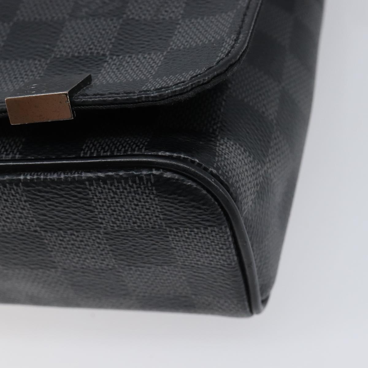 LOUIS VUITTON Damier Graphite District PM Shoulder Bag N41028 LV Auth 215379A