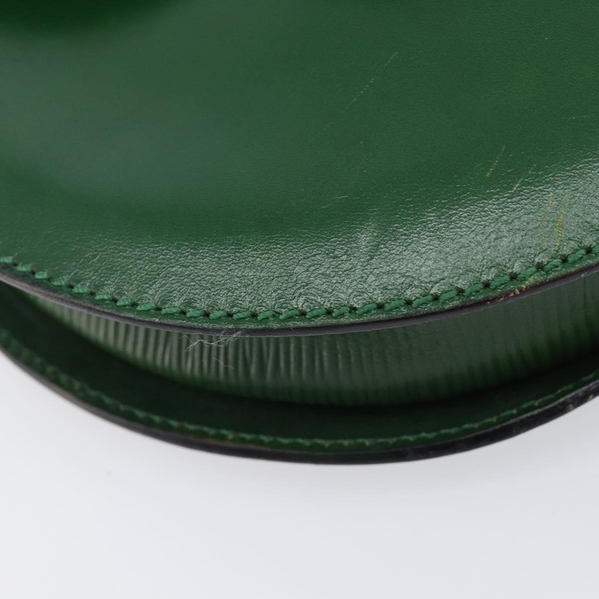 FENDI Shoulder Bag Leather Green Gold Auth 215382