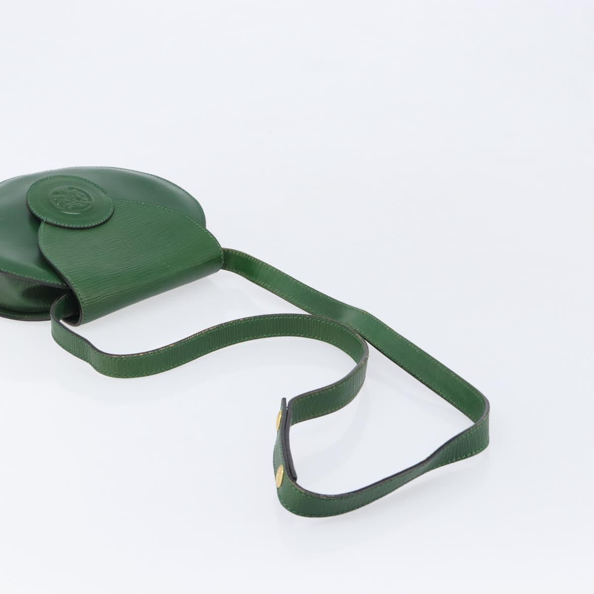 FENDI Shoulder Bag Leather Green Gold Auth 215382
