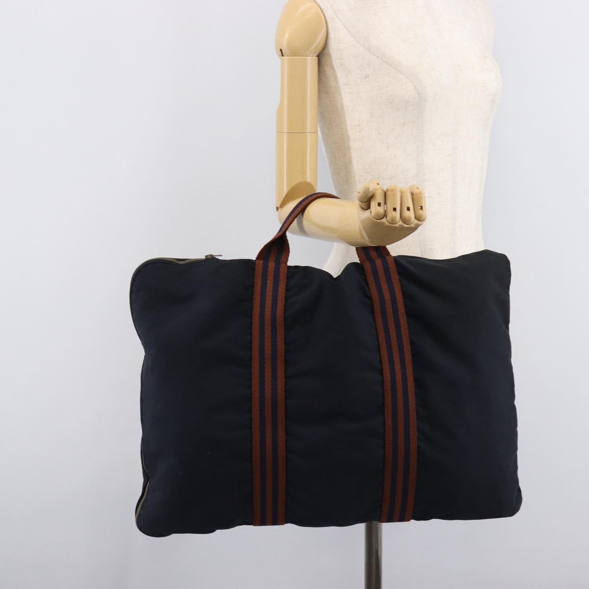 HERMES Fourre Tout Porte Documents Business Bag Canvas Navy Auth 215403A