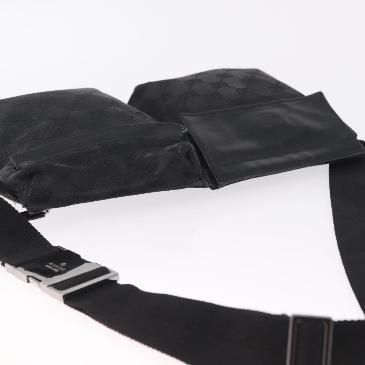 GUCCI GG Canvas Body Bag Black 28566 Auth 215404