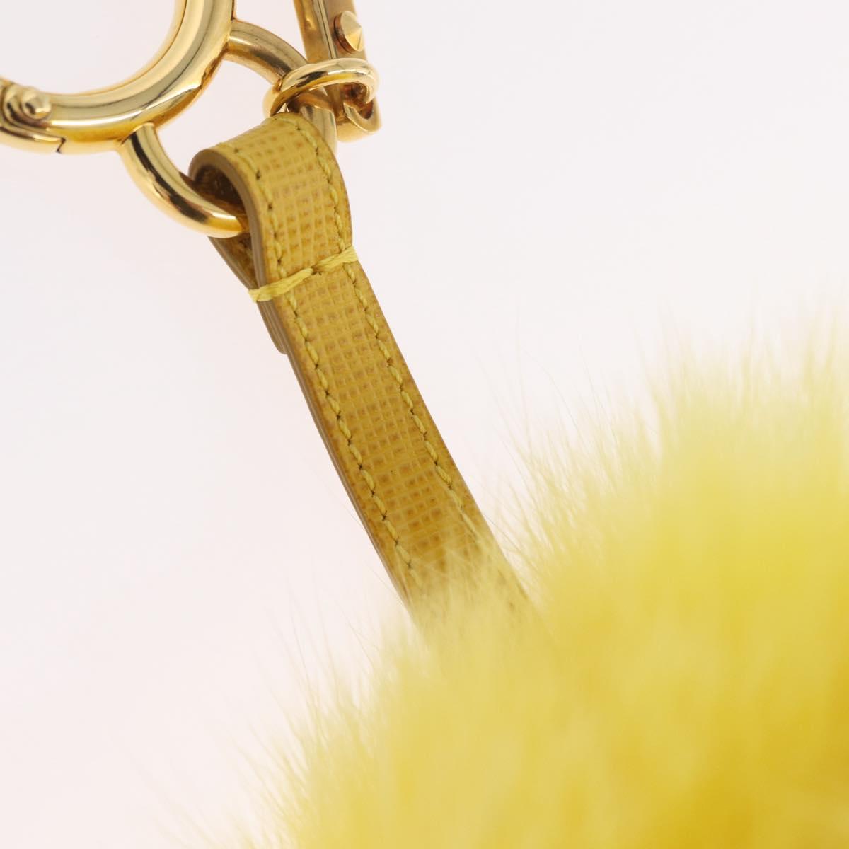 FENDI Bag Charm Fur Yellow Gold Auth 215422M