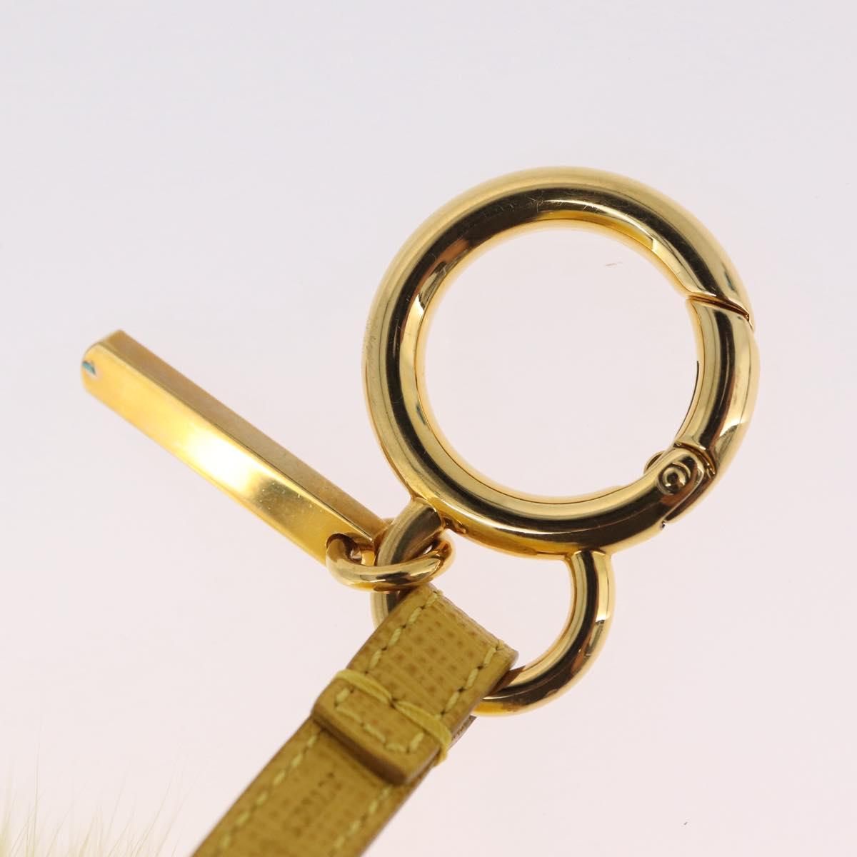 FENDI Bag Charm Fur Yellow Gold Auth 215422M