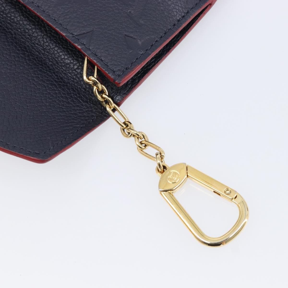 LOUIS VUITTON Monogram Empreinte Giant Pochette Cles Purse Navy LV Auth 215435A