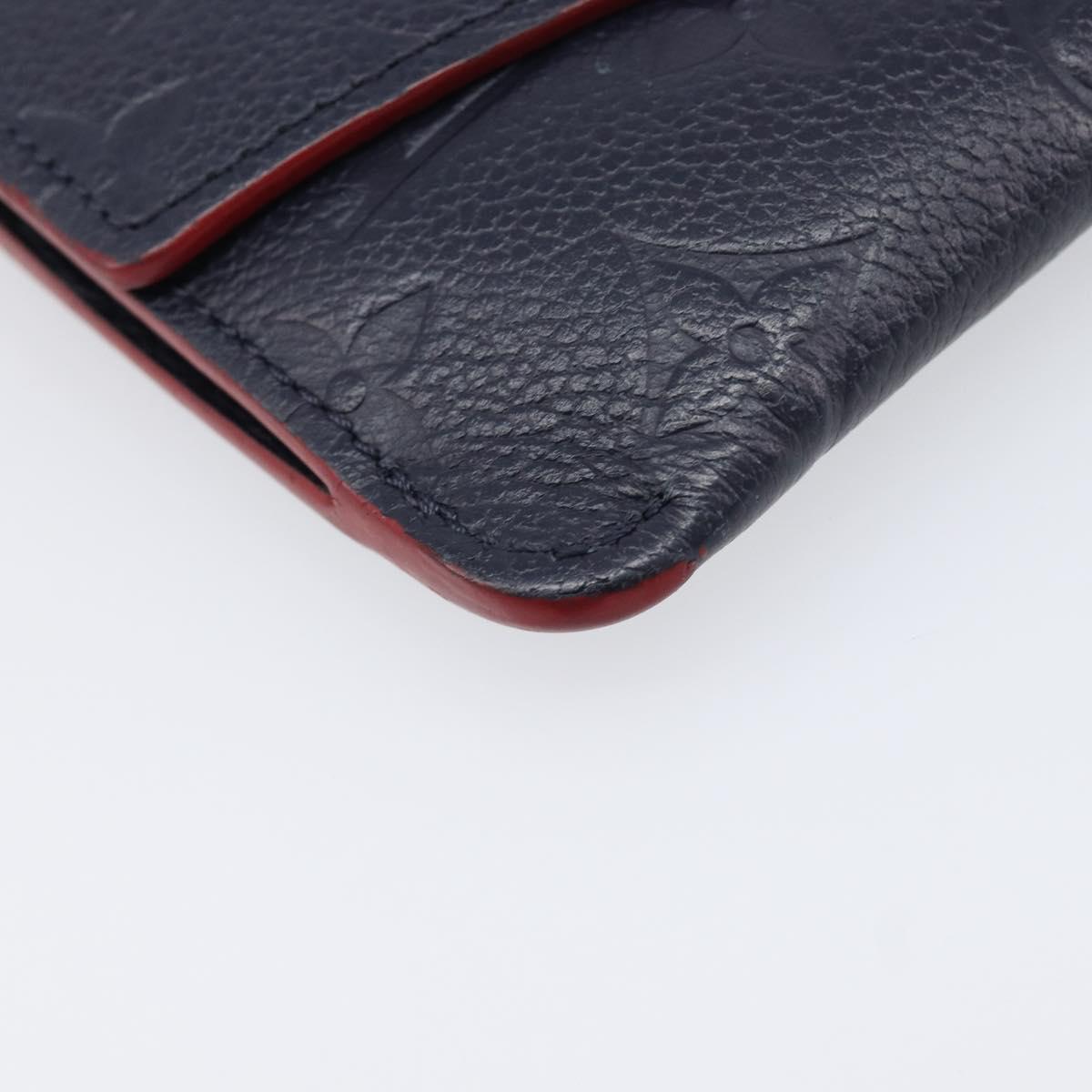 LOUIS VUITTON Monogram Empreinte Giant Pochette Cles Purse Navy LV Auth 215435A