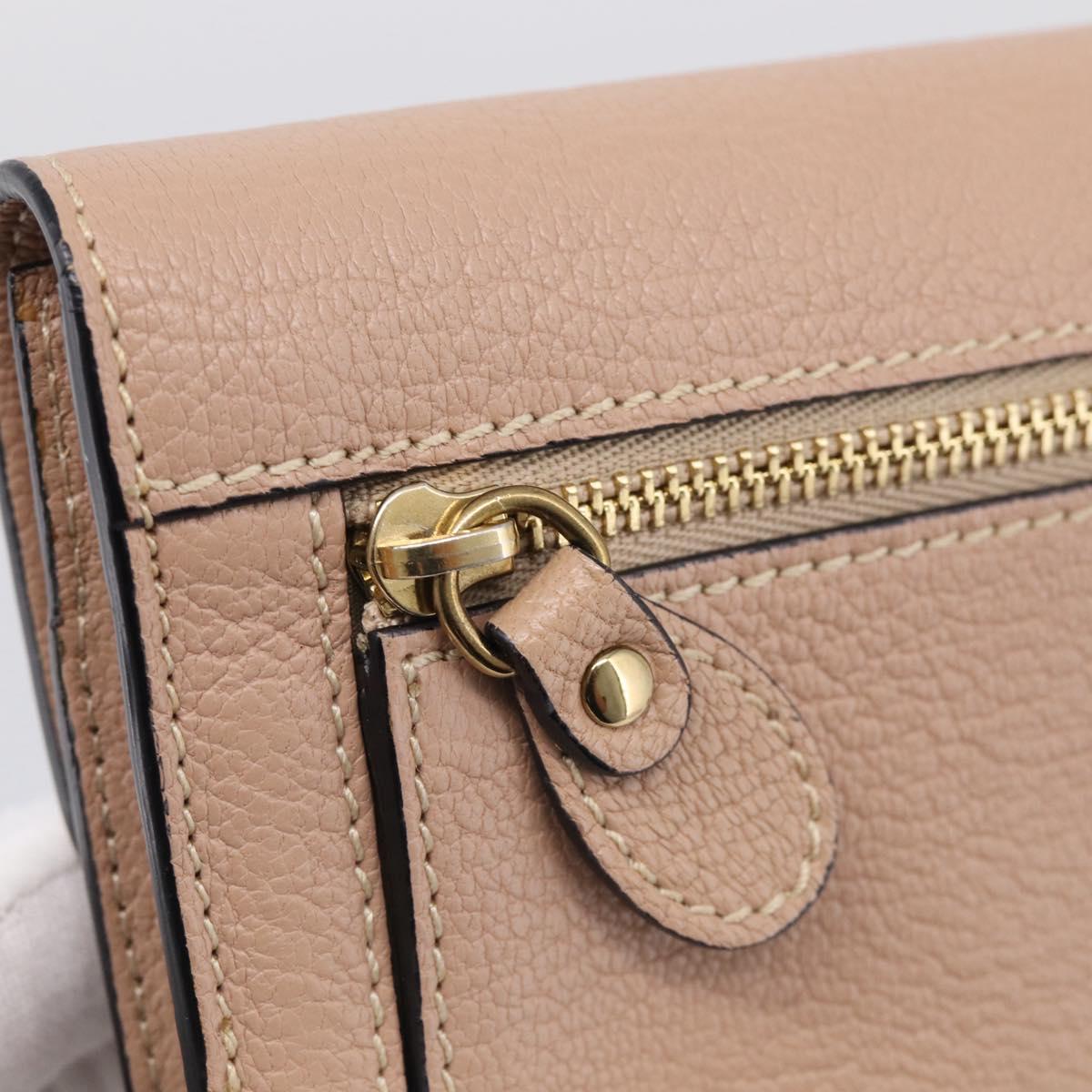 Chloe Elsie Long Wallet Leather Pink Gold Auth 215437A
