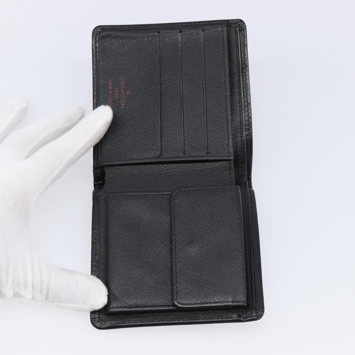 LOUIS VUITTON Epi Pouch 2 Set Black Brown LV Auth 215438