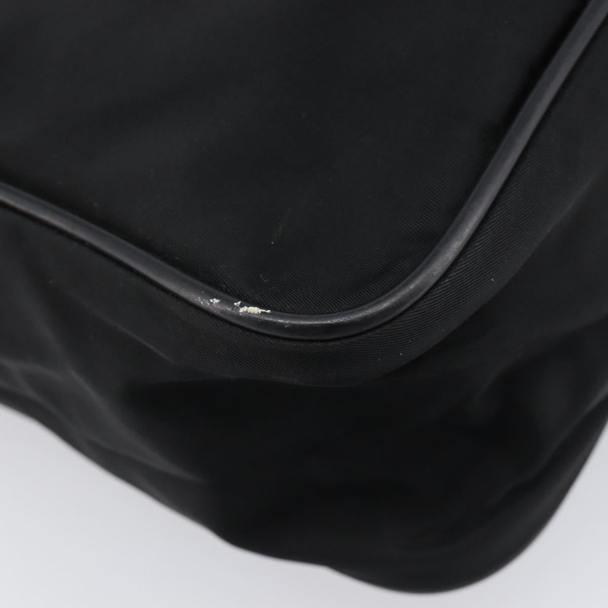 PRADA Shoulder Bag Nylon Black Silver Auth 215517A
