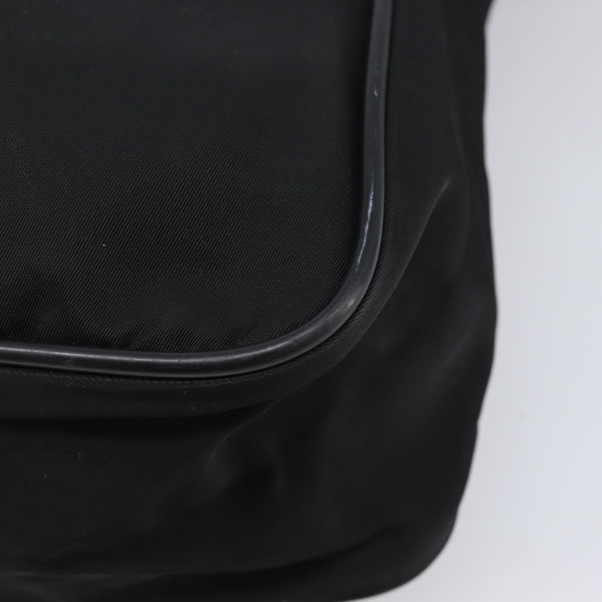 PRADA Shoulder Bag Nylon Black Silver Auth 215517A