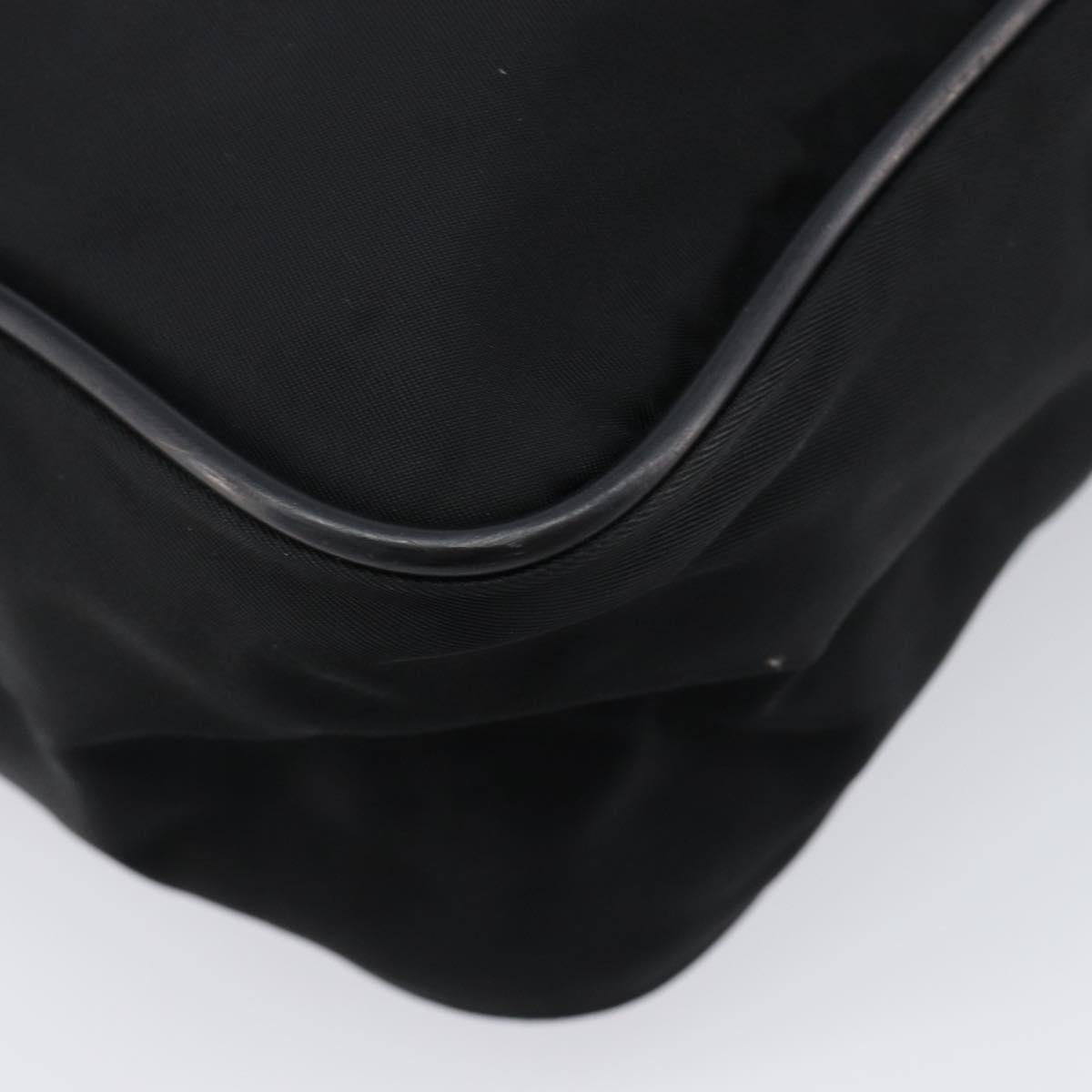 PRADA Shoulder Bag Nylon Black Silver Auth 215517A
