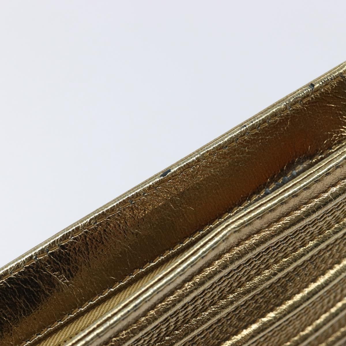 LOEWE Clutch Bag Leather Gold Auth 215518