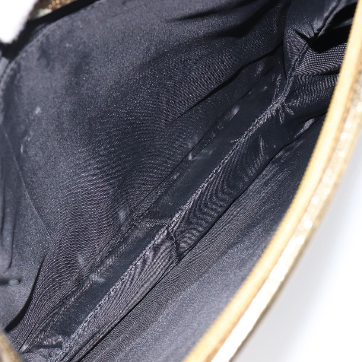 LOEWE Clutch Bag Leather Gold Auth 215518