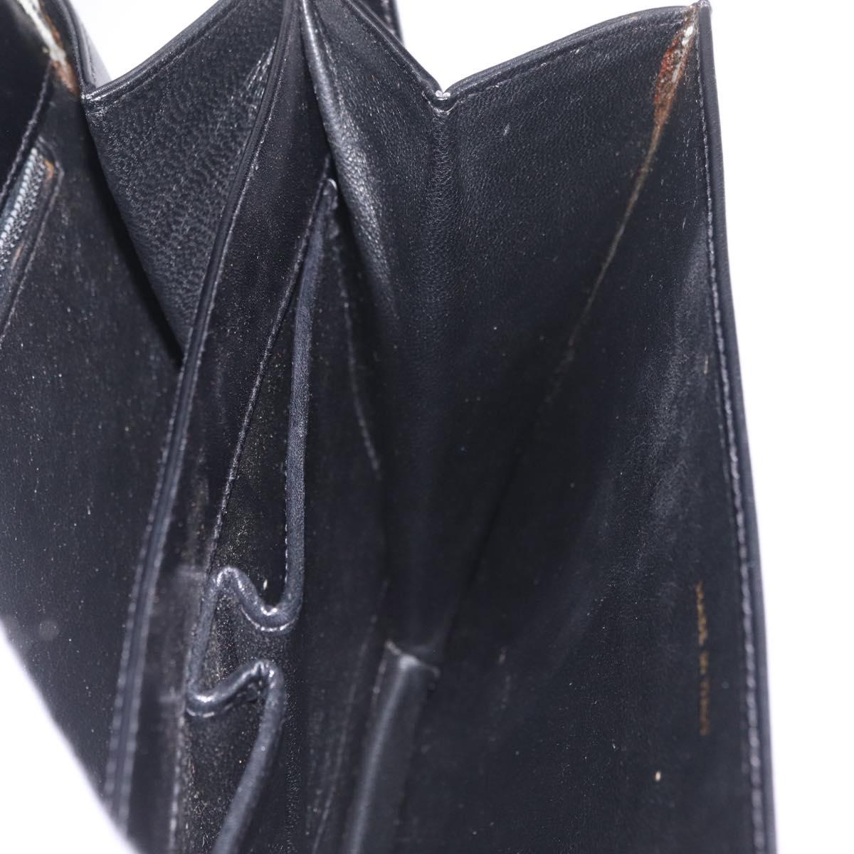 CELINE Macadam Shoulder Bag Leather Black Gold Auth 215522
