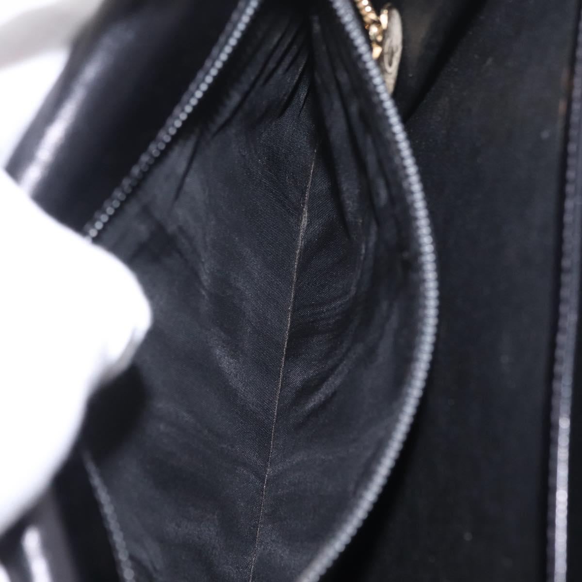 CELINE Macadam Shoulder Bag Leather Black Gold Auth 215522