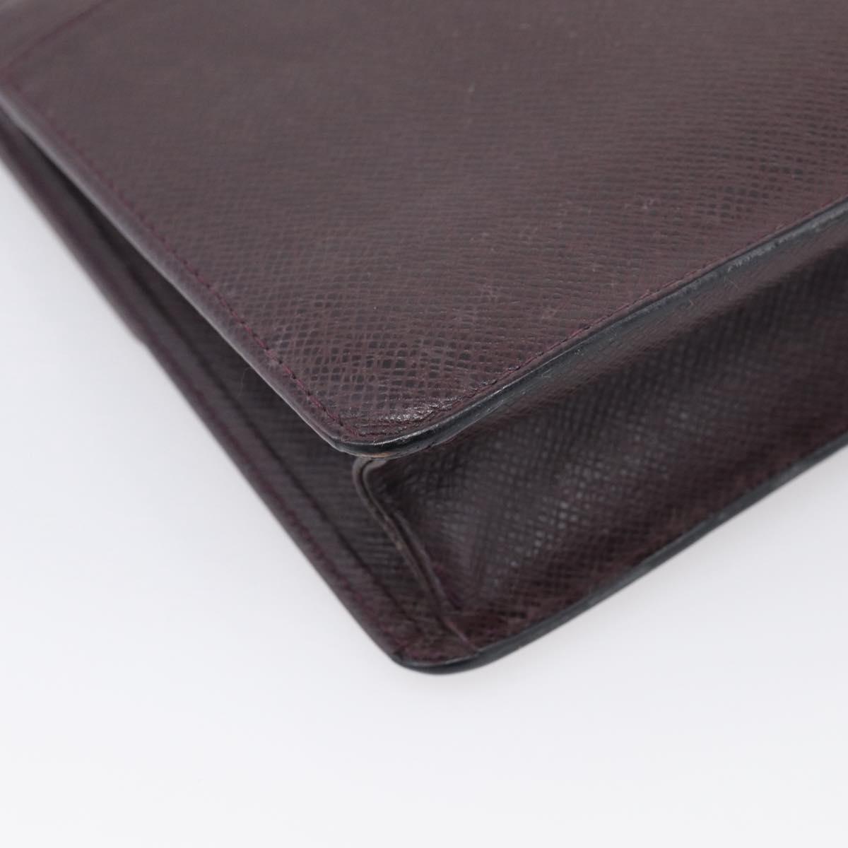 LOUIS VUITTON Taiga Leather Selenga Clutch Bag Acajou M30786 LV Auth 215544A