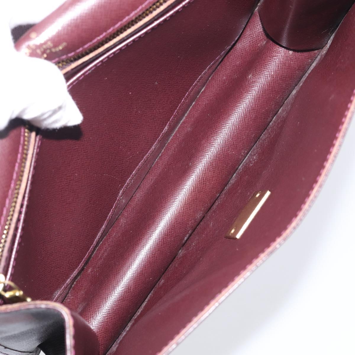 LOUIS VUITTON Taiga Leather Selenga Clutch Bag Acajou M30786 LV Auth 215544A