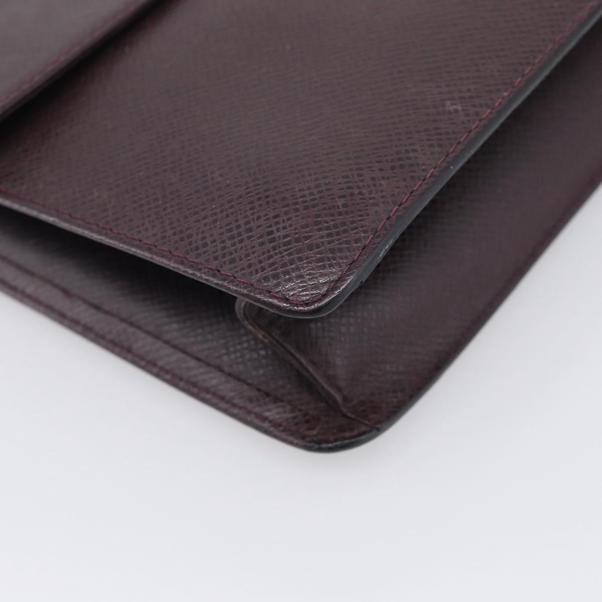 LOUIS VUITTON Taiga Leather Selenga Clutch Bag Acajou M30786 LV Auth 215544A