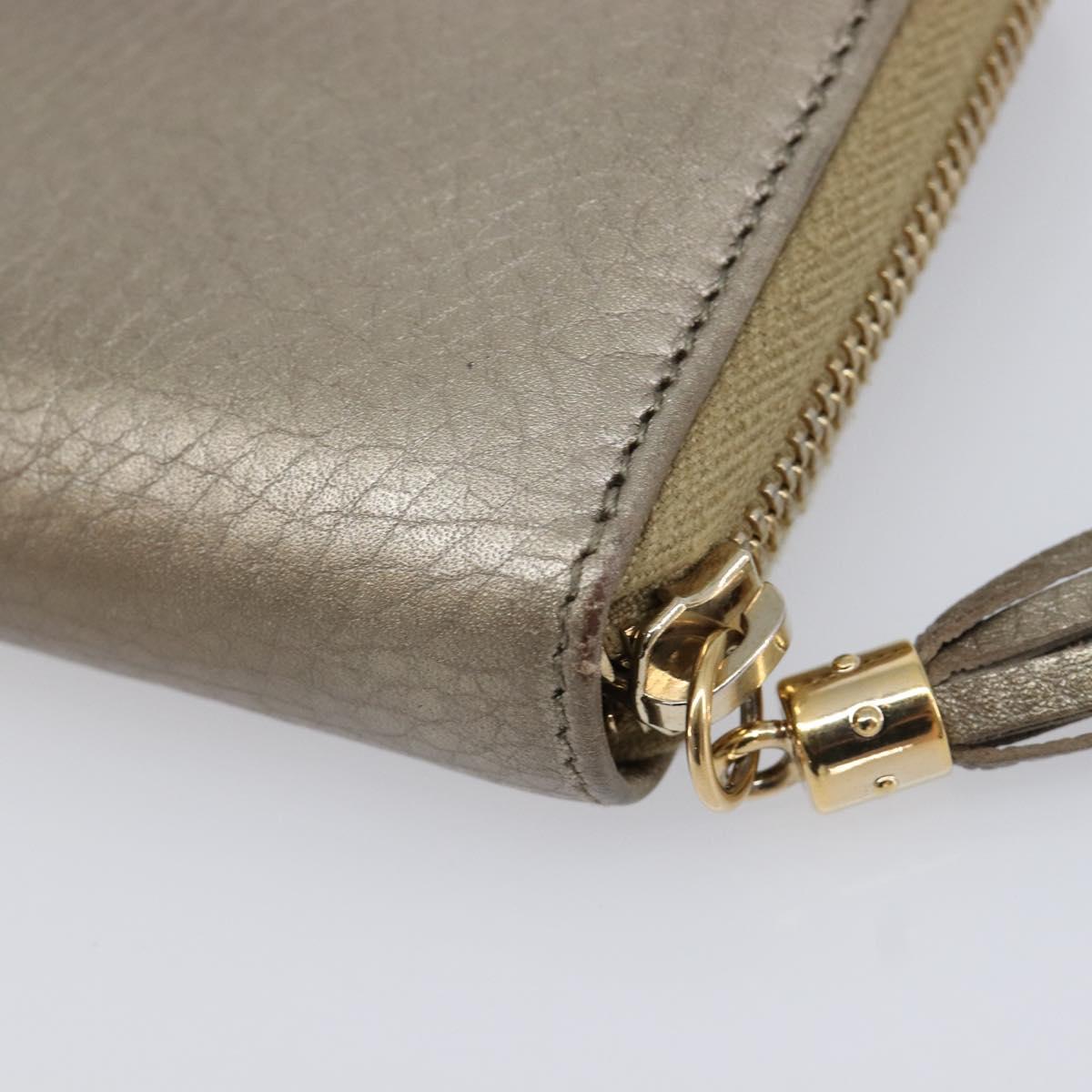 GUCCI Soho Long Wallet Leather Gold 308004 Auth 215554V