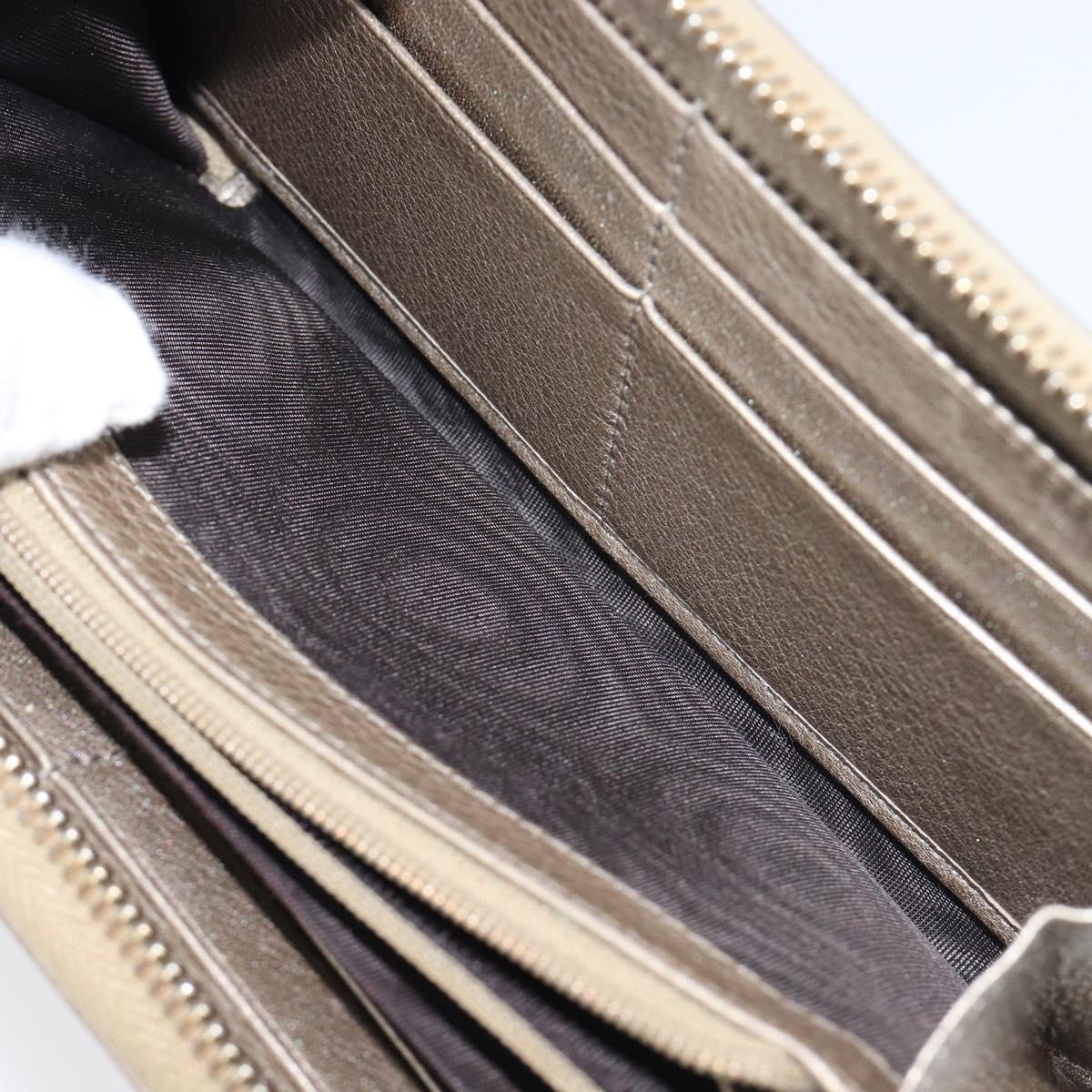 GUCCI Soho Long Wallet Leather Gold 308004 Auth 215554V
