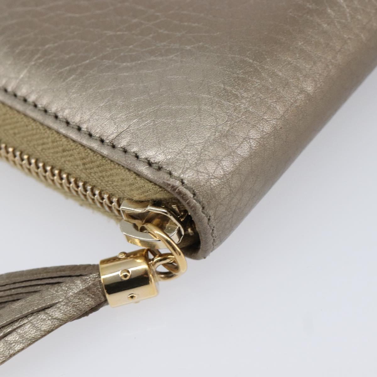 GUCCI Soho Long Wallet Leather Gold 308004 Auth 215554V