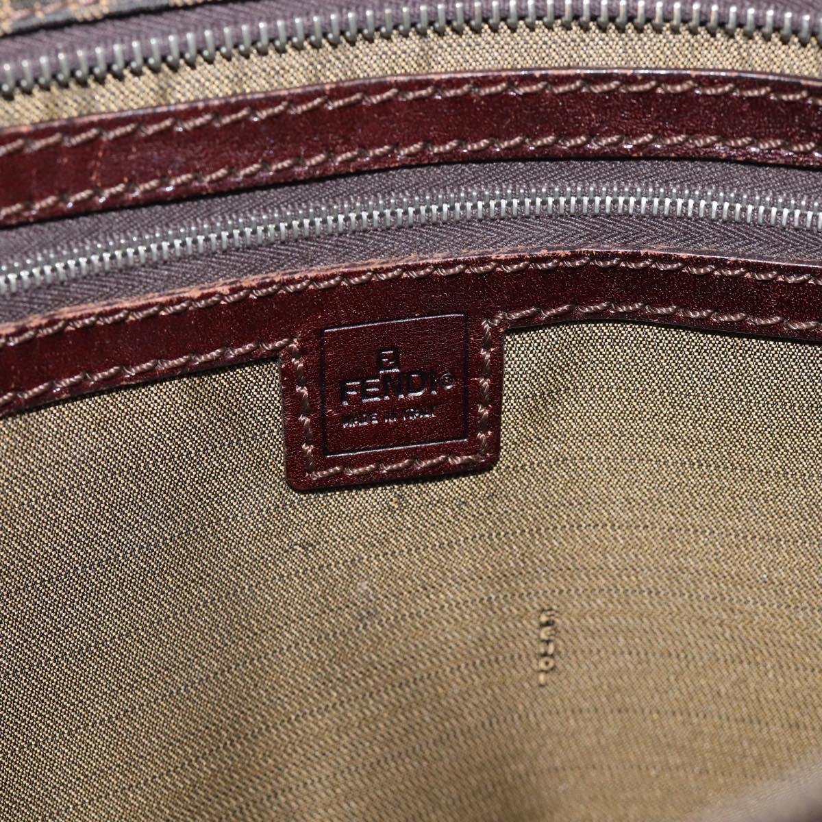 FENDI Zucca Canvas Tote Bag Black Brown Auth 215555