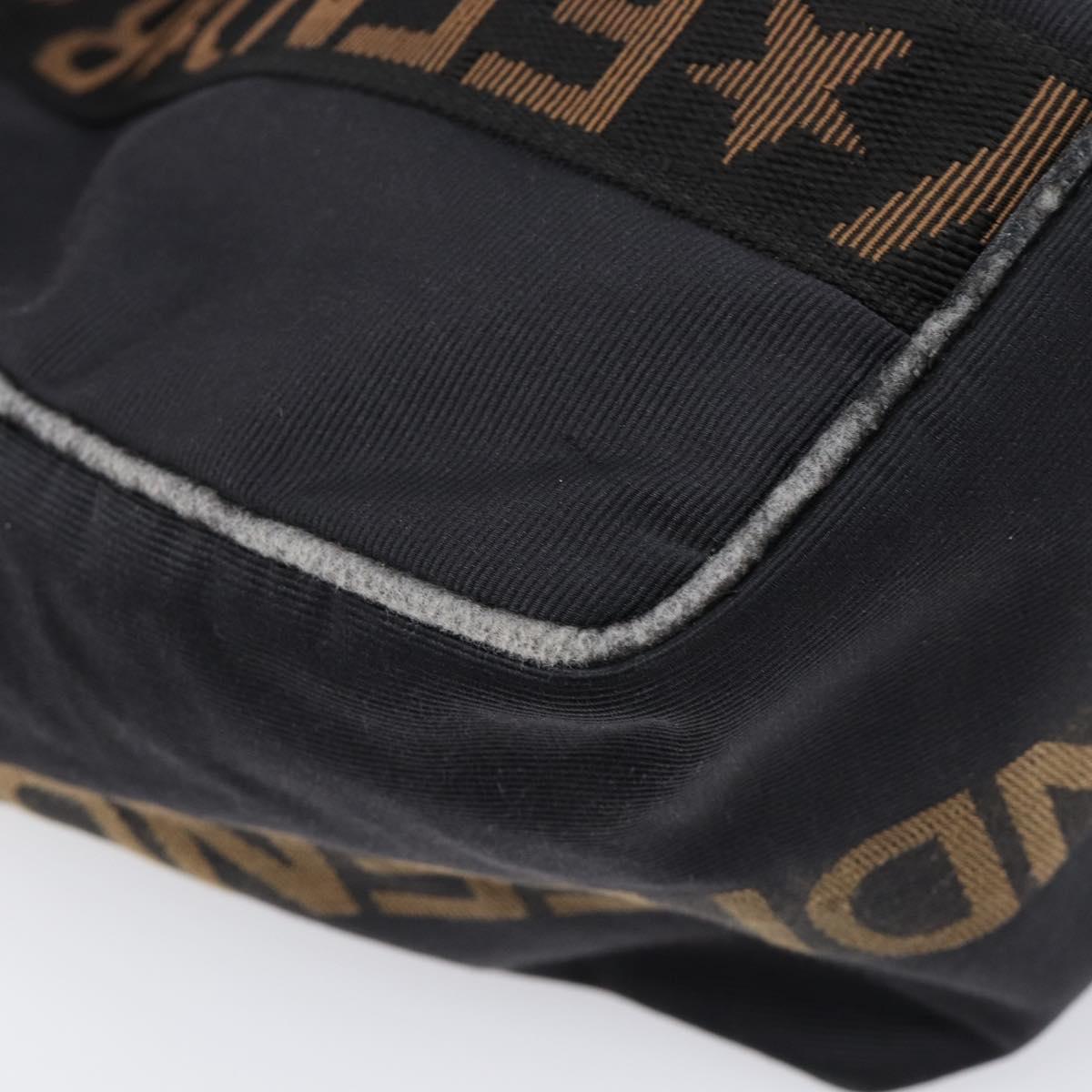 FENDI Tote Bag Canvas Black Auth 215557
