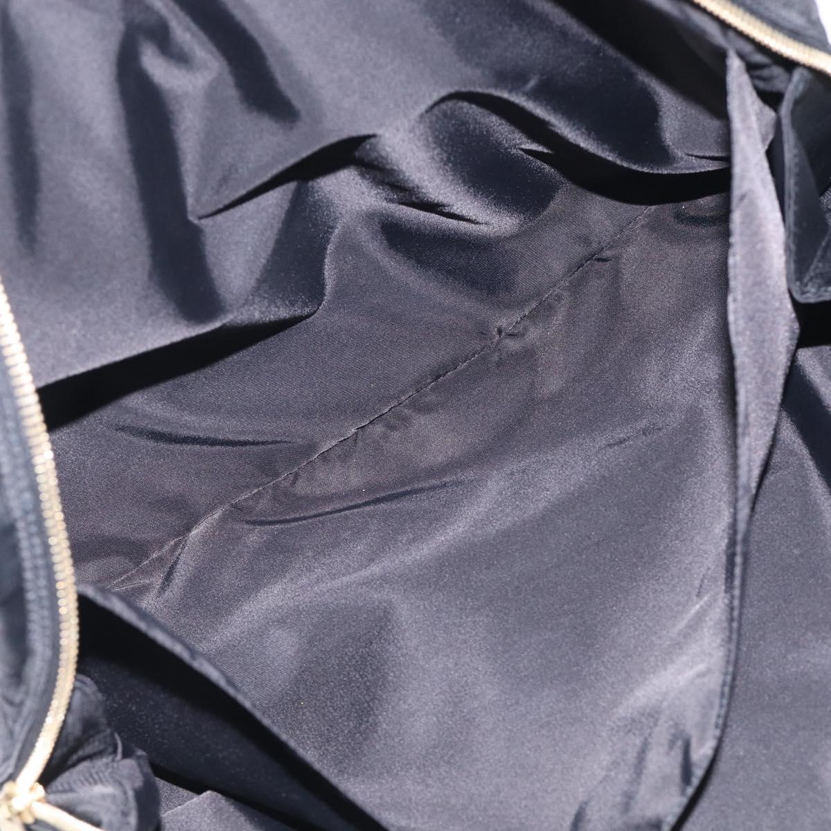 CHANEL New Travel Line Hand Bag Nylon Black Gold CC Auth 215558V