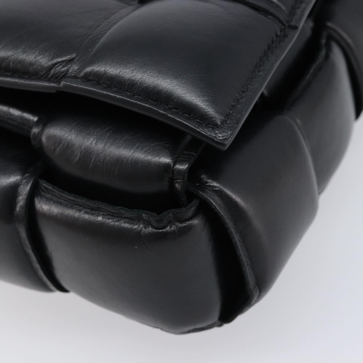 Bottega Veneta MAXI INTRECCIATO Padded Cassette Bag Leather Black Auth 215563V