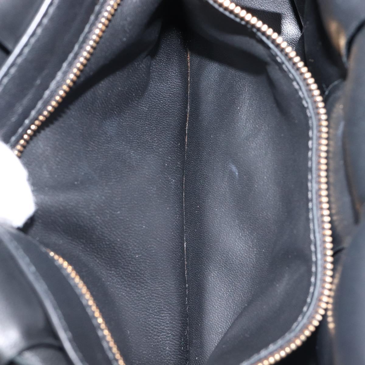 Bottega Veneta MAXI INTRECCIATO Padded Cassette Bag Leather Black Auth 215563V