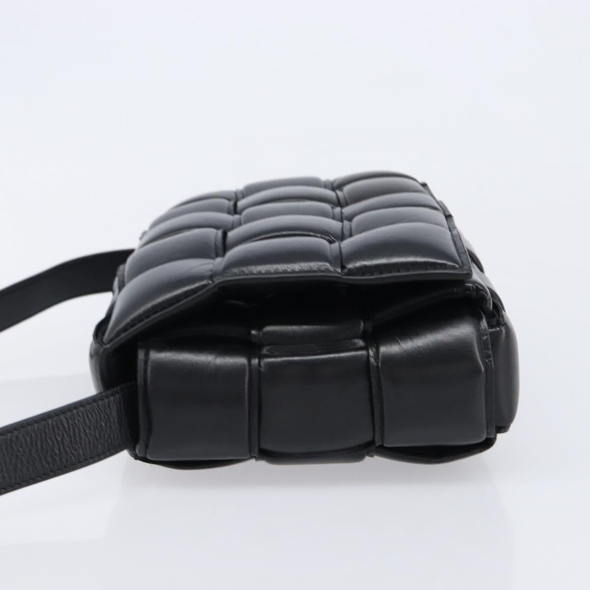 Bottega Veneta MAXI INTRECCIATO Padded Cassette Bag Leather Black Auth 215563V