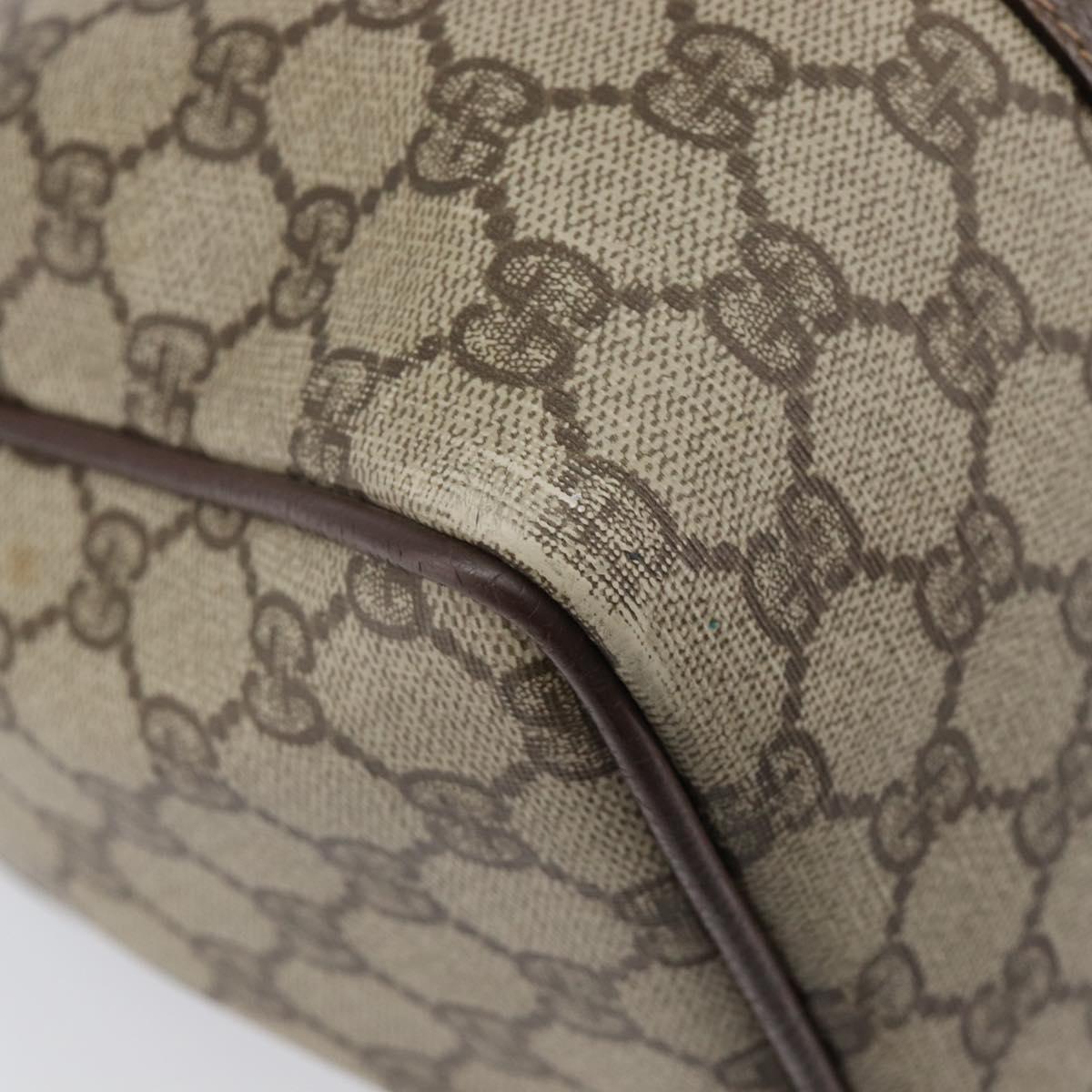 GUCCI GG Supreme Web Sherry Line Hand Bag PVC Beige Gold 40 02 007 Auth 215571