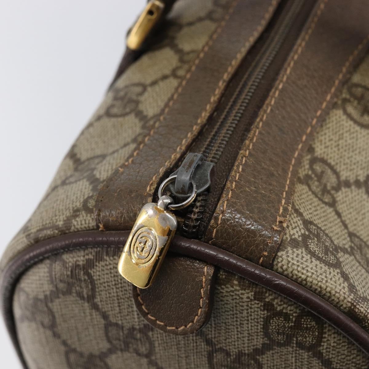 GUCCI GG Supreme Web Sherry Line Hand Bag PVC Beige Gold 40 02 007 Auth 215571