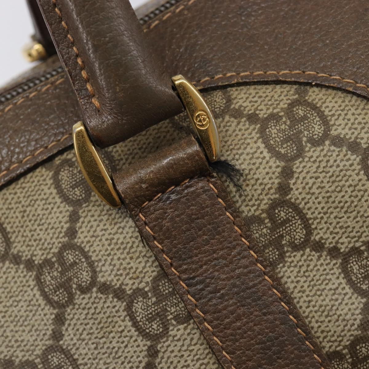 GUCCI GG Supreme Web Sherry Line Hand Bag PVC Beige Gold 40 02 007 Auth 215571