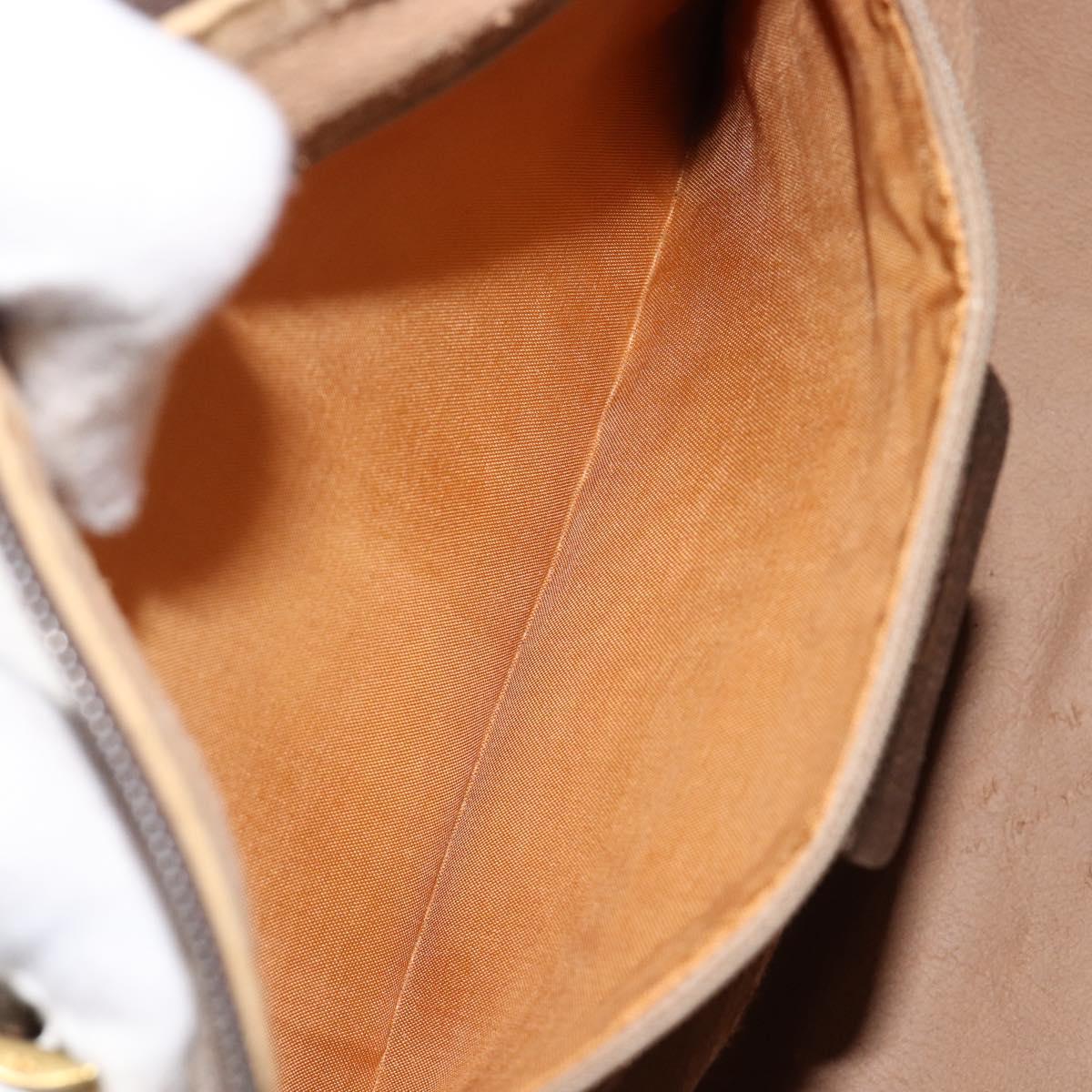 GUCCI GG Supreme Web Sherry Line Hand Bag PVC Beige Gold 40 02 007 Auth 215571