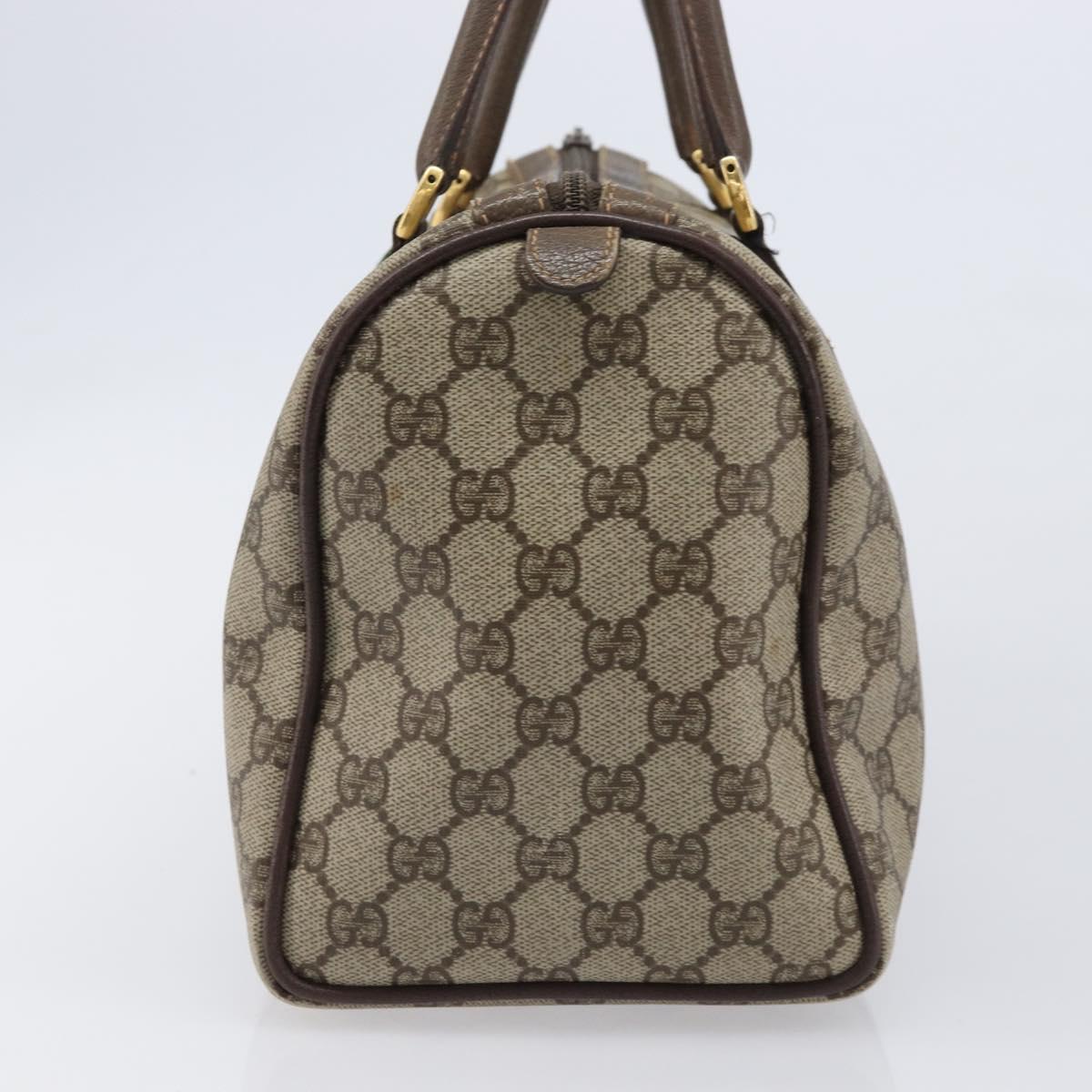 GUCCI GG Supreme Web Sherry Line Hand Bag PVC Beige Gold 40 02 007 Auth 215571