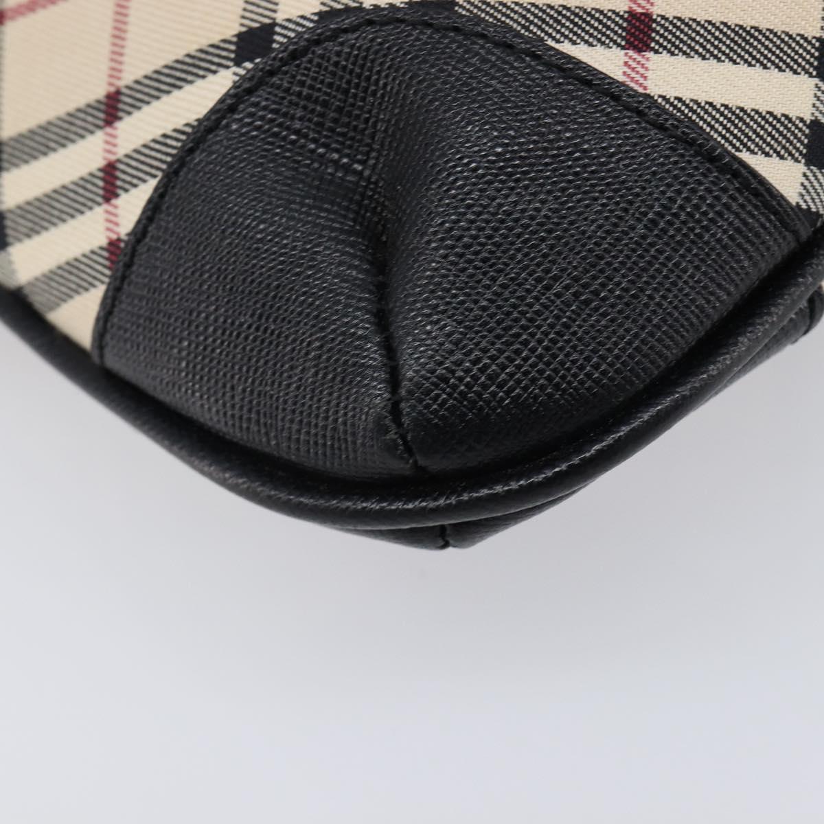BURBERRY Nova Check Shoulder Bag Canvas Beige Silver Auth 215574V