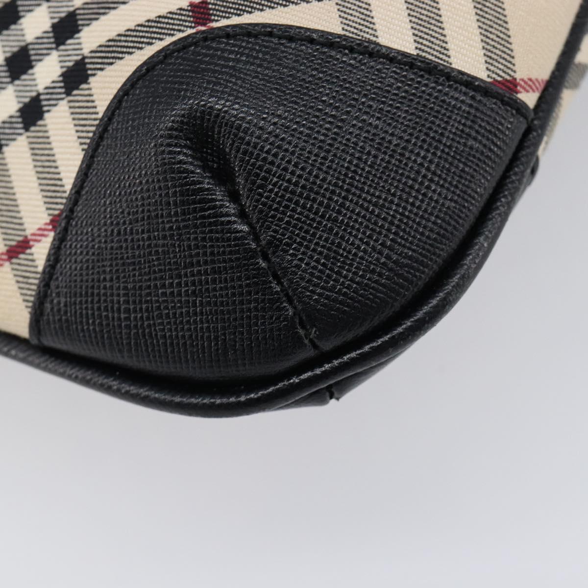 BURBERRY Nova Check Shoulder Bag Canvas Beige Silver Auth 215574V