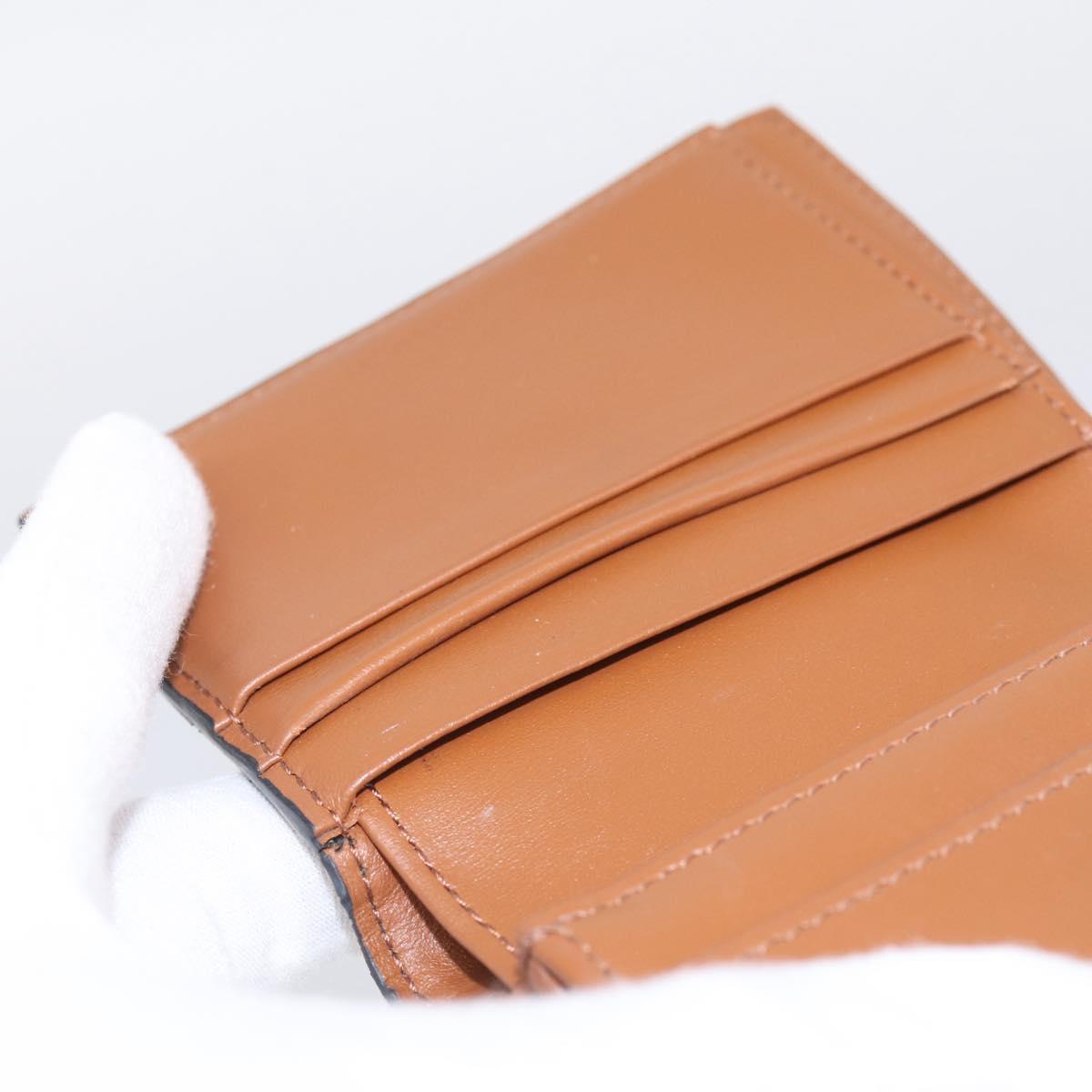 CELINE Triomphe Compact Wallet PVC Black Gold Auth 215575V