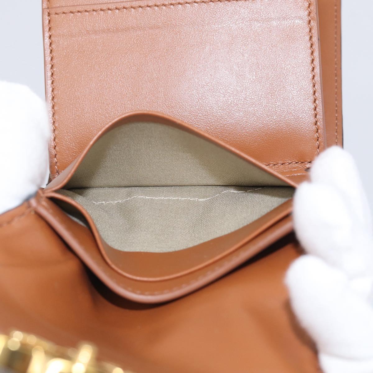 CELINE Triomphe Compact Wallet PVC Black Gold Auth 215575V
