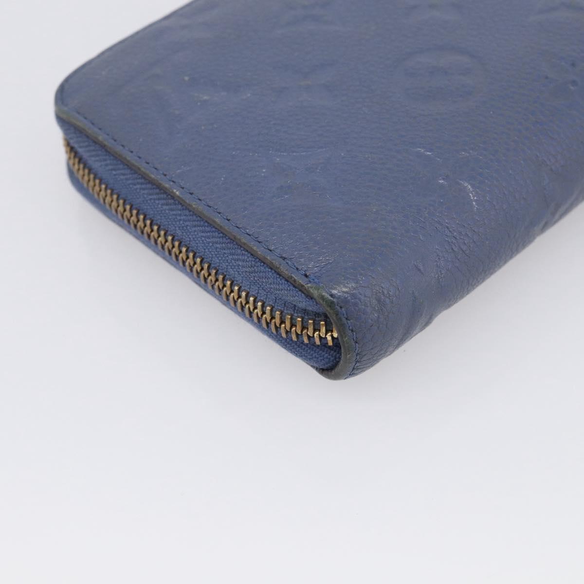 LOUIS VUITTON Monogram Empreinte Zippy Wallet Blue M11969 LV Auth 215584