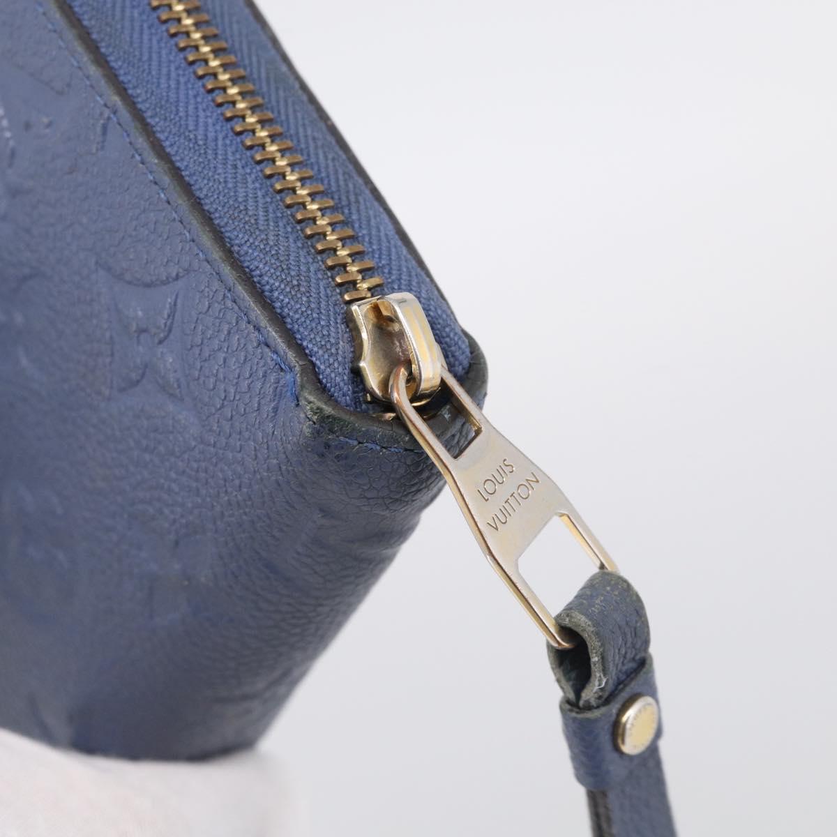 LOUIS VUITTON Monogram Empreinte Zippy Wallet Blue M11969 LV Auth 215584
