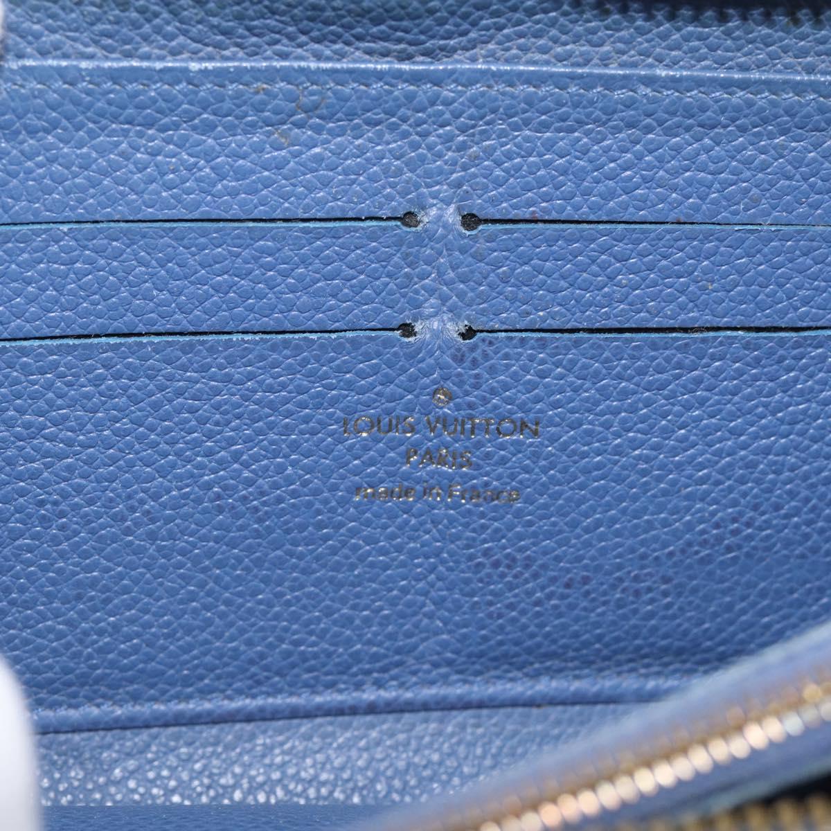 LOUIS VUITTON Monogram Empreinte Zippy Wallet Blue M11969 LV Auth 215584