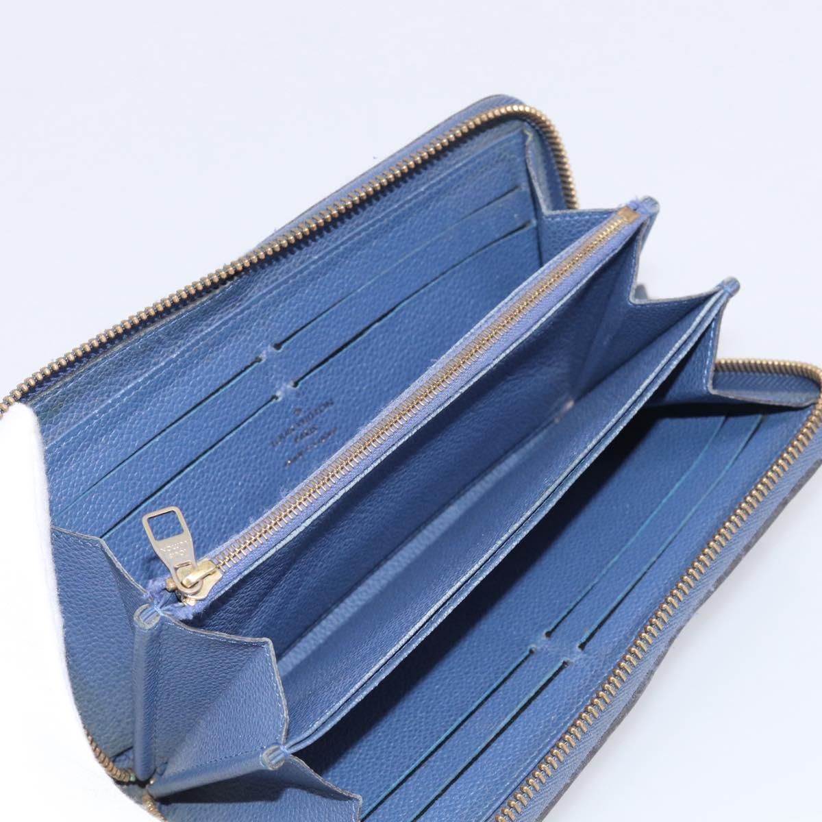 LOUIS VUITTON Monogram Empreinte Zippy Wallet Blue M11969 LV Auth 215584