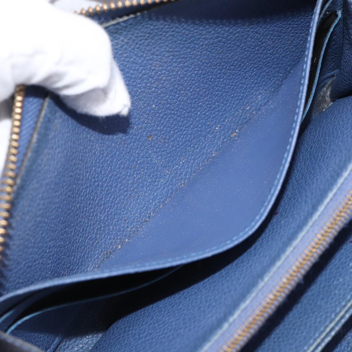 LOUIS VUITTON Monogram Empreinte Zippy Wallet Blue M11969 LV Auth 215584