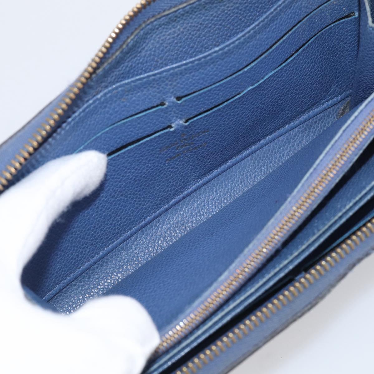 LOUIS VUITTON Monogram Empreinte Zippy Wallet Blue M11969 LV Auth 215584